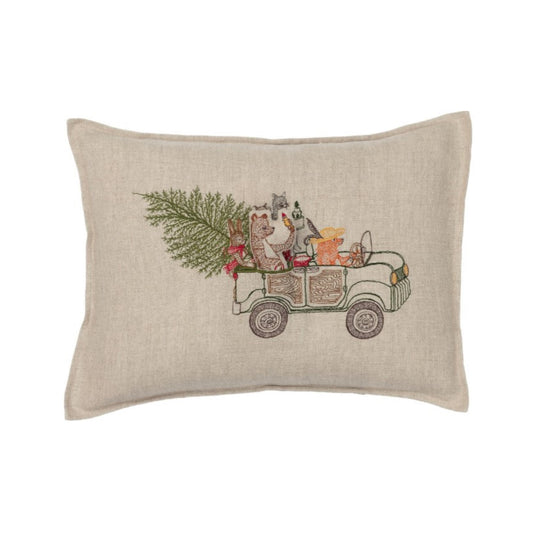 Christmas Tree Truck Pocket Pillow